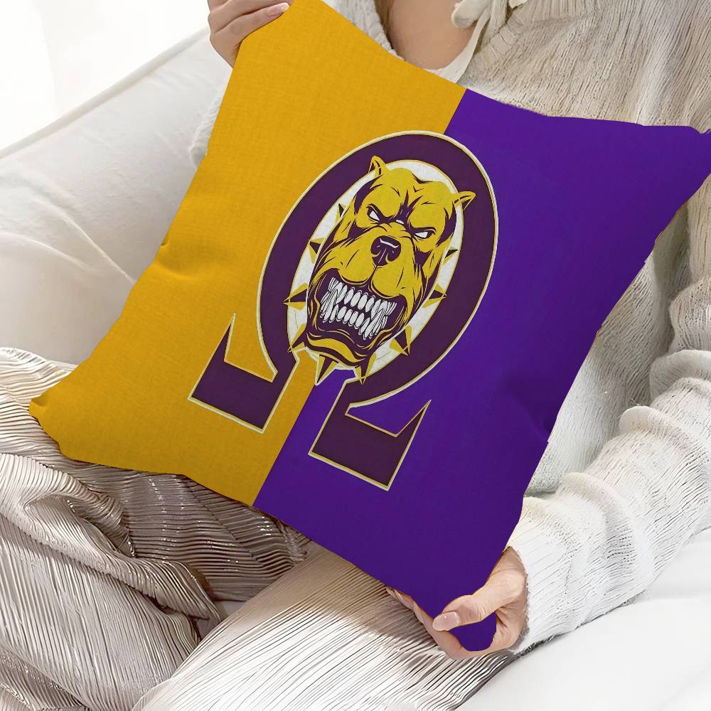 African American Omegas Psi Phi Cushion Cover Inches Farmhouse Decor Home Throw Pillow Covers For Couch Decorations