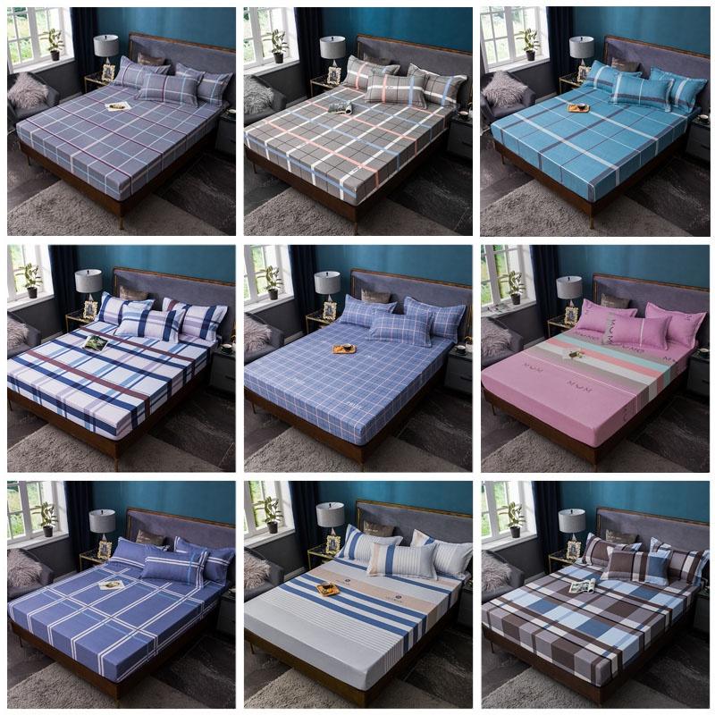 Elegant 3pcs Printed Fitted Sheet And Pillowcases Set With Floral Print Design
