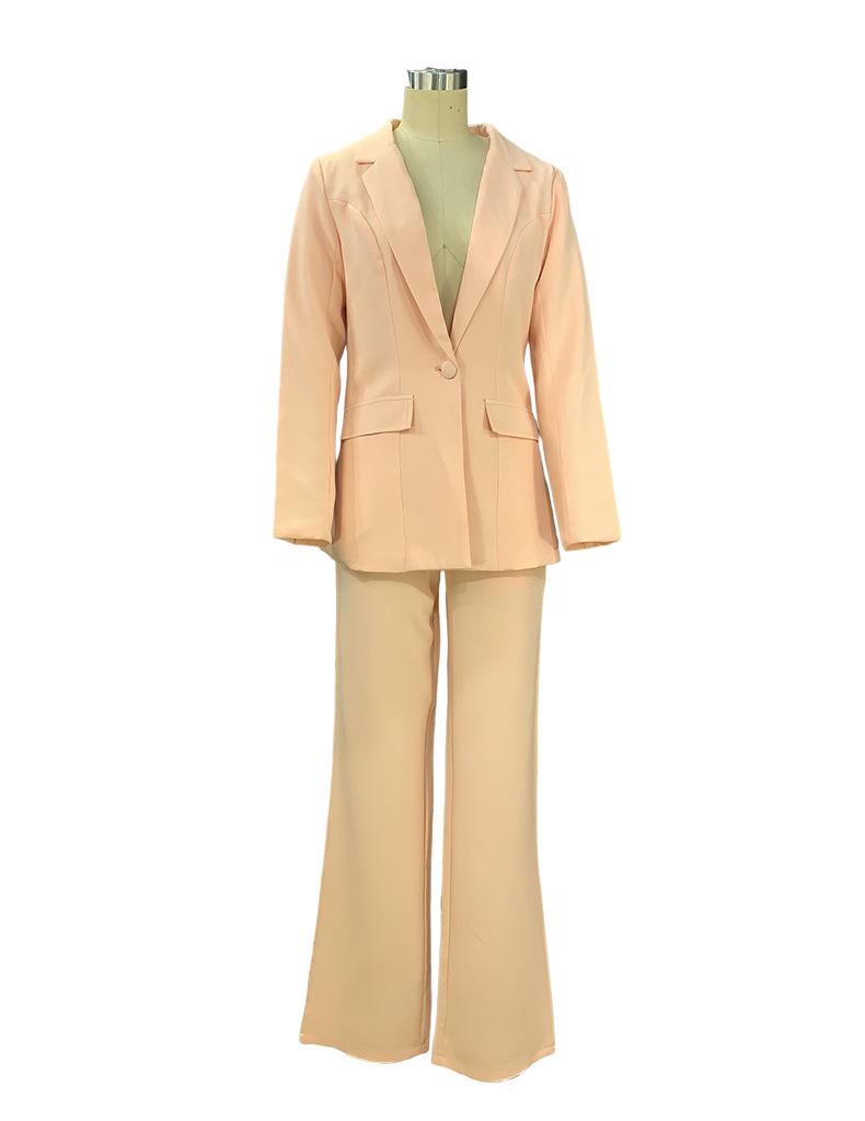 2024 Autumn Women's Fashion Long Sleeve Suit with Straight Leg Pants Set