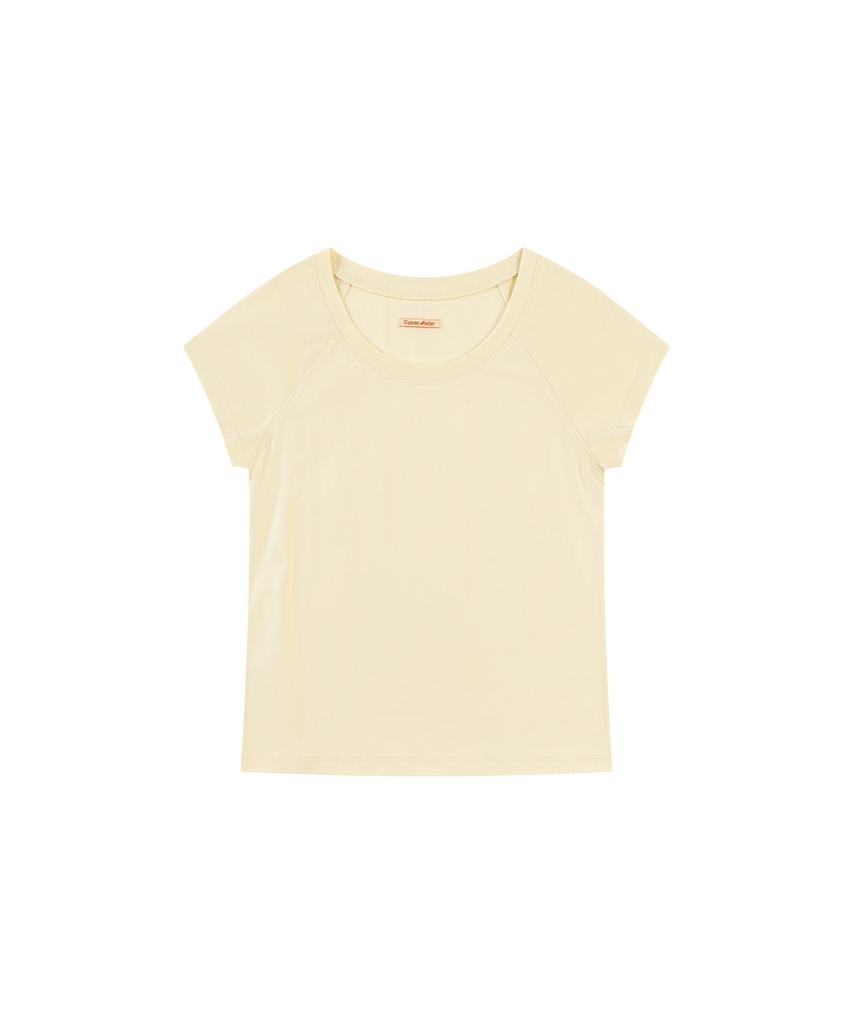 Banwonateullie A3594 Essential Scoop Neck T-Shirt_Cream