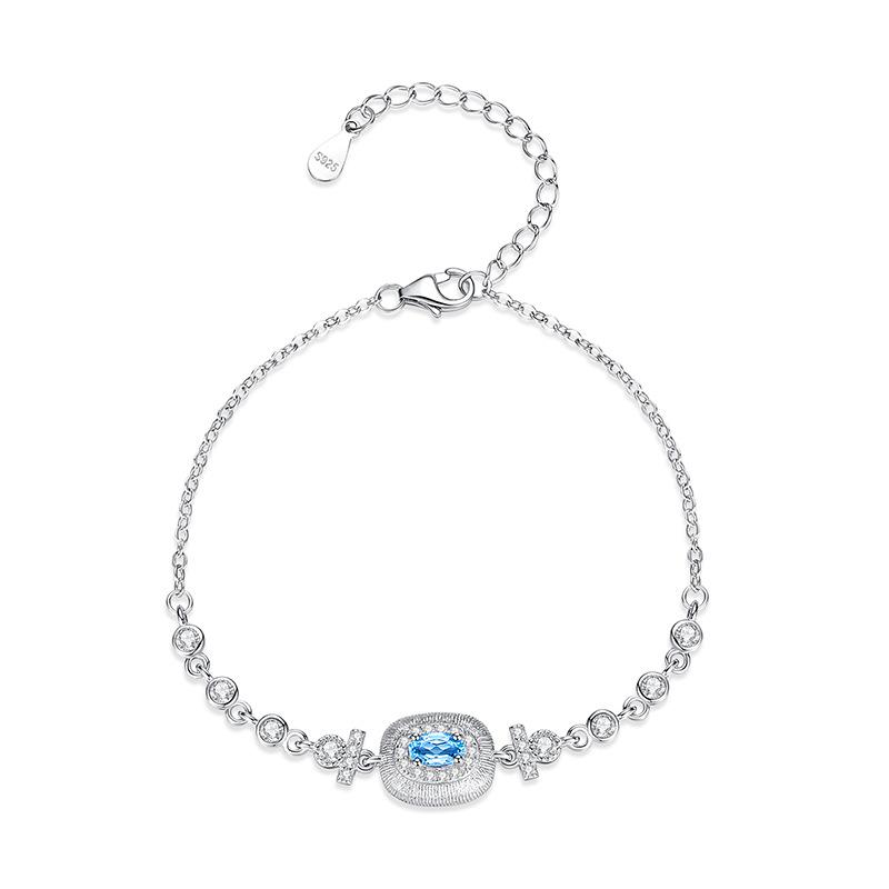 Natural stone hand jewelry S925 sterling silver bracelet women's light luxury niche does not fade exquisite and advanced sense