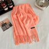 Green winter new solid color imitation cashmere scarf versatile gift men's and women's shawl tide