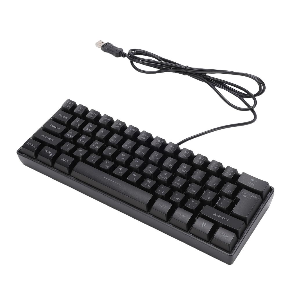 Russische Mechanische Gaming-Tastatur 61 Tasten Kompakt RGB Kabelgebunden Russisch Englisch Tastatur für Arbeit Geschäftsreise
