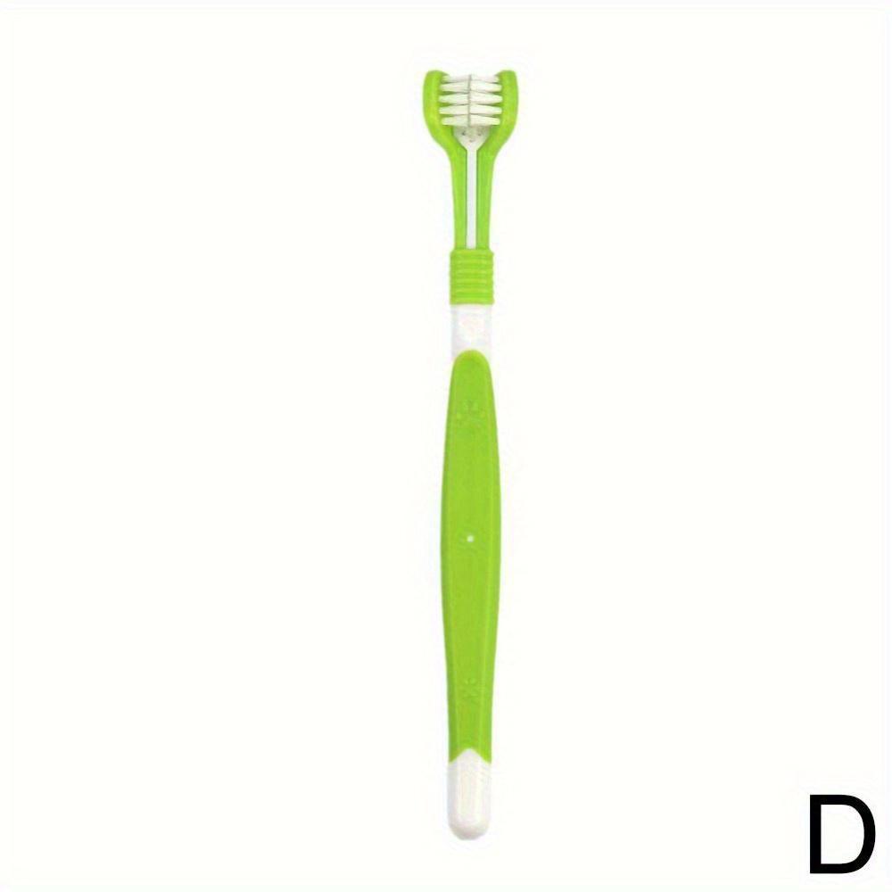 

Three Sided Pet Toothbrush Three-Head Pet Toothbrush For Dogs And Cats Oral Cleaning Brush Care Products Tool Wholesale зелений