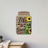 Artistic Wall Decor Panels Mason Jar Shape Decoration, Wooden Art with Sunflower Print, Restaurant Ornaments Retro Rustic Hanging for Farmhouse