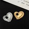 Metal Glossy Hollow Love Brooch Niche Light Luxury High-End Stainless Steel Pin Blazer Accessories
