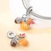 Autumn New Maple Forest Squirrel Pumpkin Car Charms Beads Fits Original Bracelets Bangle Luxury Diy Jewelry Making Women Gifts