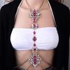 Luxury   Gem Pendant Harness Body Chain Necklace Bikini Jewelry