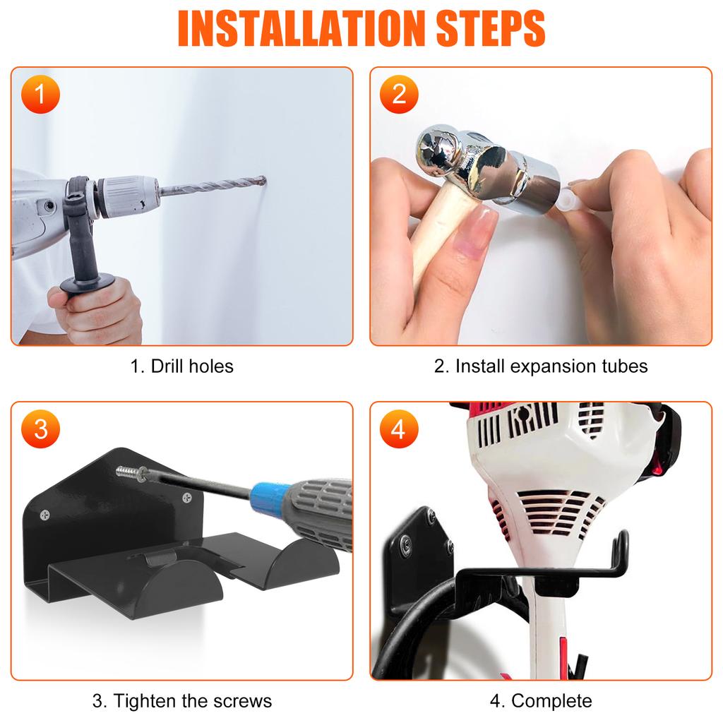 2 Stück Weed Eater Aufhänger Hochbelastbares Wandmontage-Hängeregal für Rasentrimmer-Werkzeuge