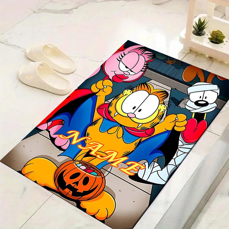 Custom 1Pc Garfield'S Playful Pose Rug Office Carpet Indoor Outdoor Entrance Doormat Nonslip Soft And Comfortable Living Room D291567