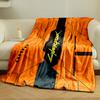 Geometric, Tech-inspired Orange Background with Bold "Cyberpunk 2077" Text. for All Seasons Blanket Lunch Break Throw Gift