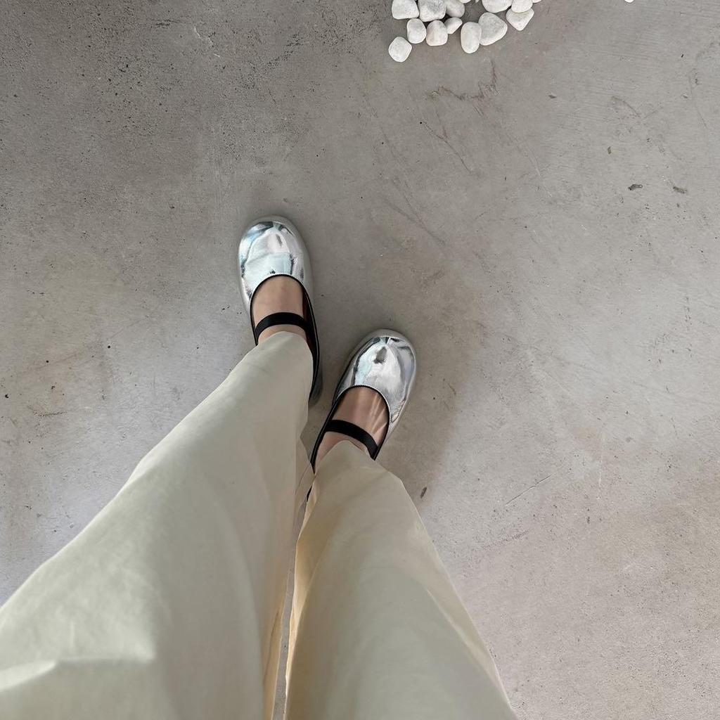 Fashion IPPEUM Women Mary Janes PU Leather Round Toe Ballet Flats Shoes