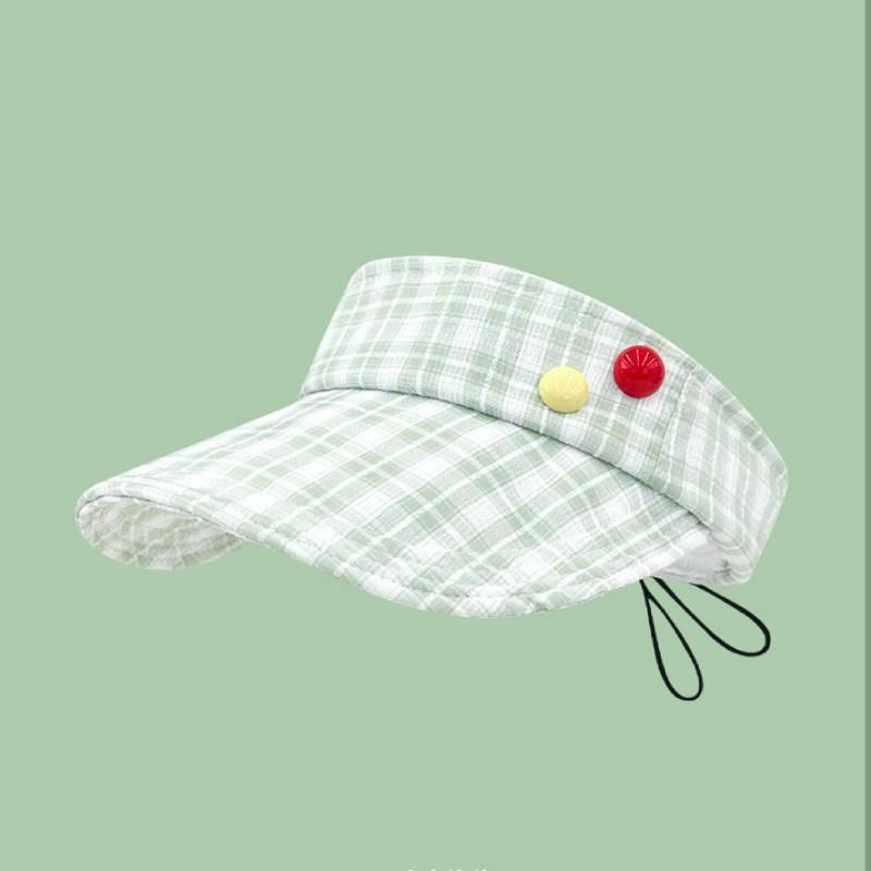 Cap Top Empty Sunscreen Hat Grid Pattern Adjustable Uv Protection Color Multiple