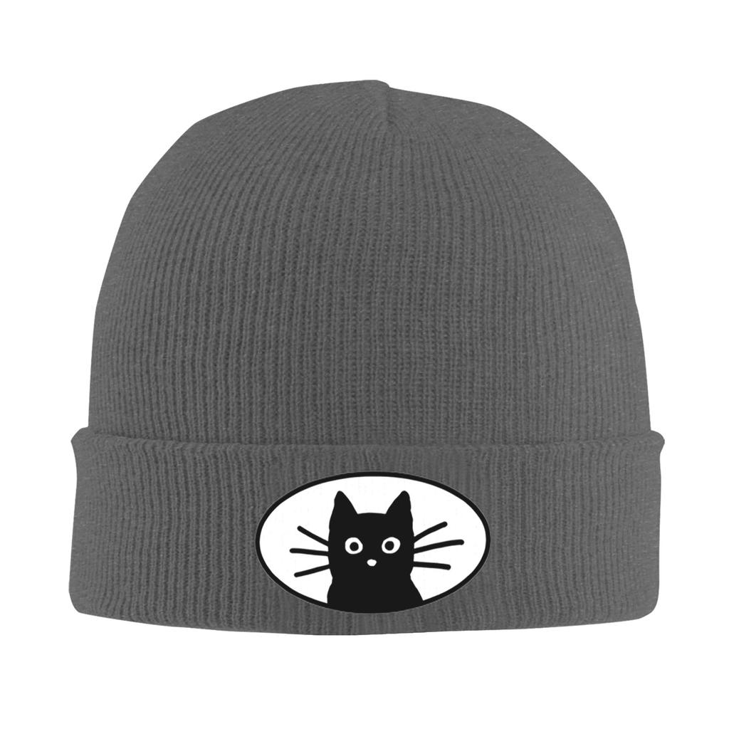 Black Cat Face Winter Skullies Beanies Hat Warm Autumn Knitted Hats Bonnet Caps for Women Men