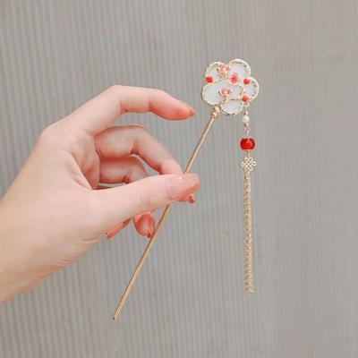 Antiker Stil Blumenförmige Haarnadel Hochwertiges Gefühl Neues Chinesisches Quaste Stufenwippende Haarnadel Platte Haarnadel Haaraccessoires