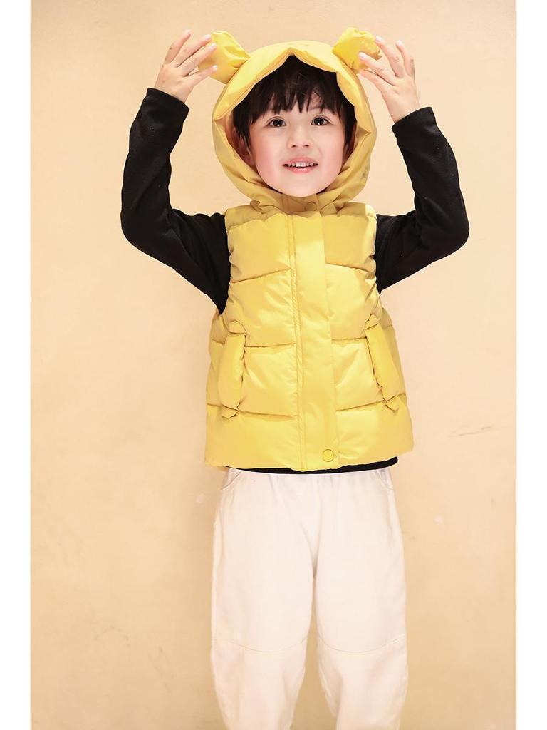 Kids' Hooded Vest: Cute Ears Sleeveless Autumn/Winter Jacket for Boys & Girls