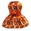 Pet Dog Halloween Costume Orange Dress for Small Medium Holiday Party