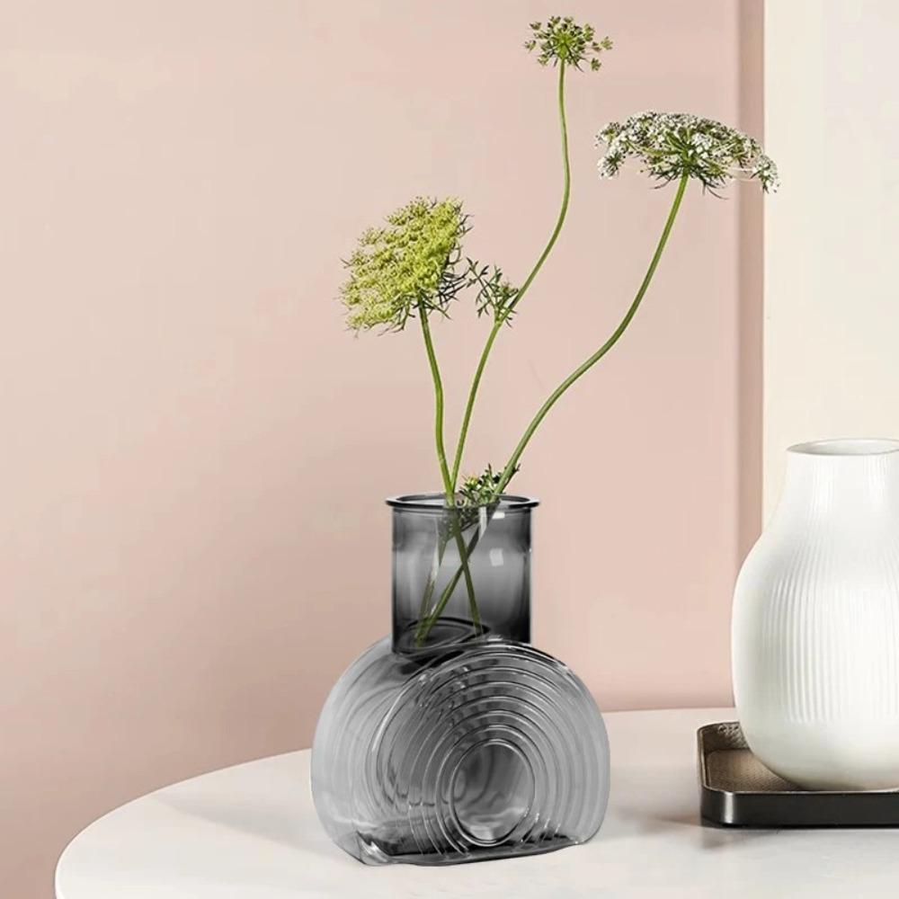 Transparent Hydroponic Plants Vase Imitation Glass Nordic Flowerpot Plastic Flower Bottle  Home