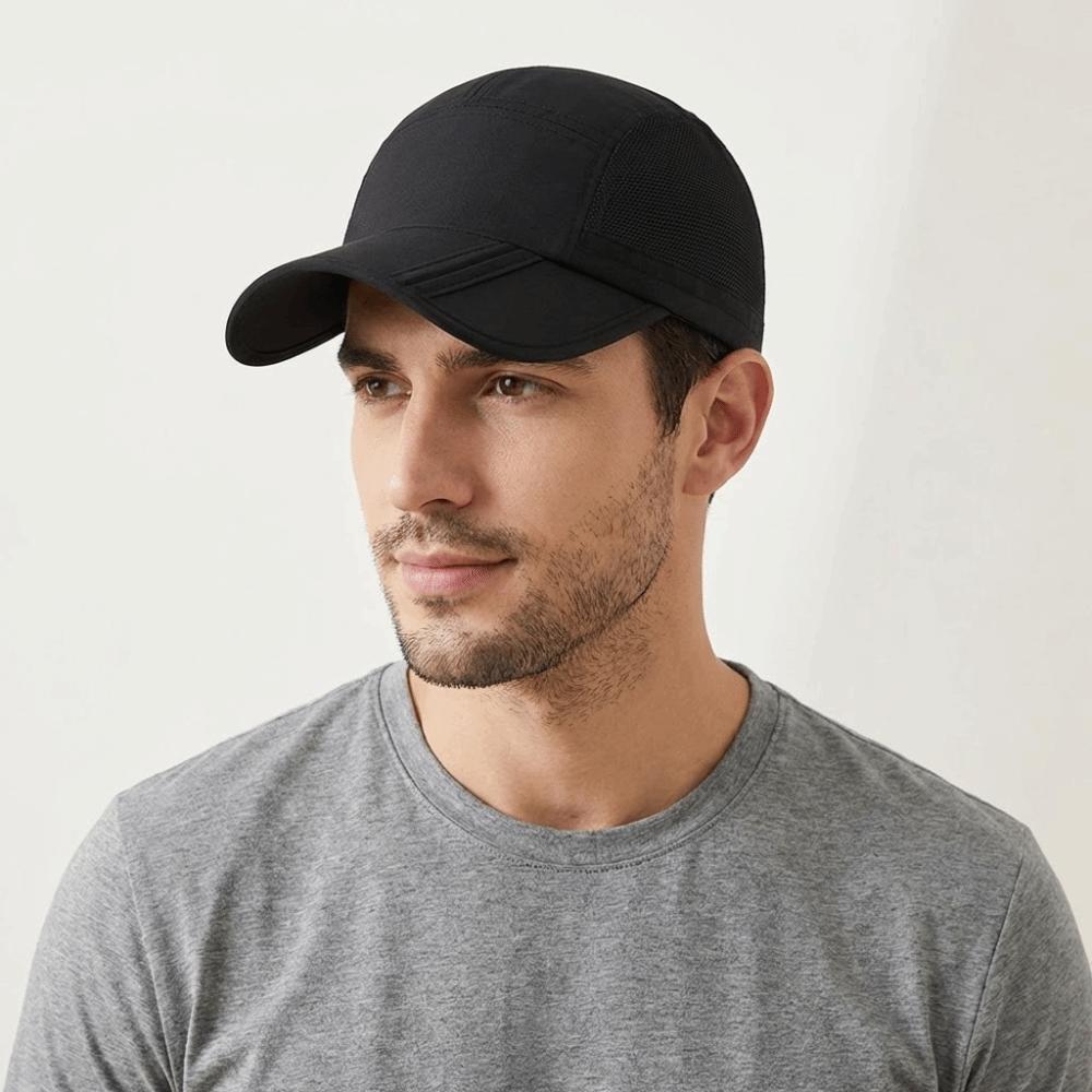 Quick Dry Outdoor Sun Hat Solid Color Sports Caps Breathable Baseball Cap Men
