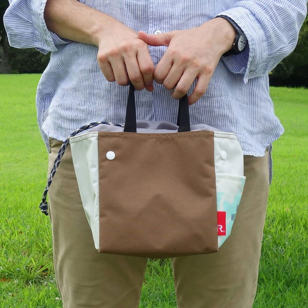 Fishing Net Nylon Mini Tote Bag ALLIANCE FOR THE BLUE ROOTOTE RT Lou Garbidge AFB Fnet 9632 [Rootote] × (Brown)