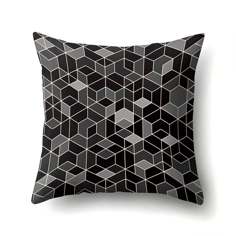 Nordic Style Ins Marble Polyester Pillowcase Car Decoration Home Printed Waist Cushion Pillowcase