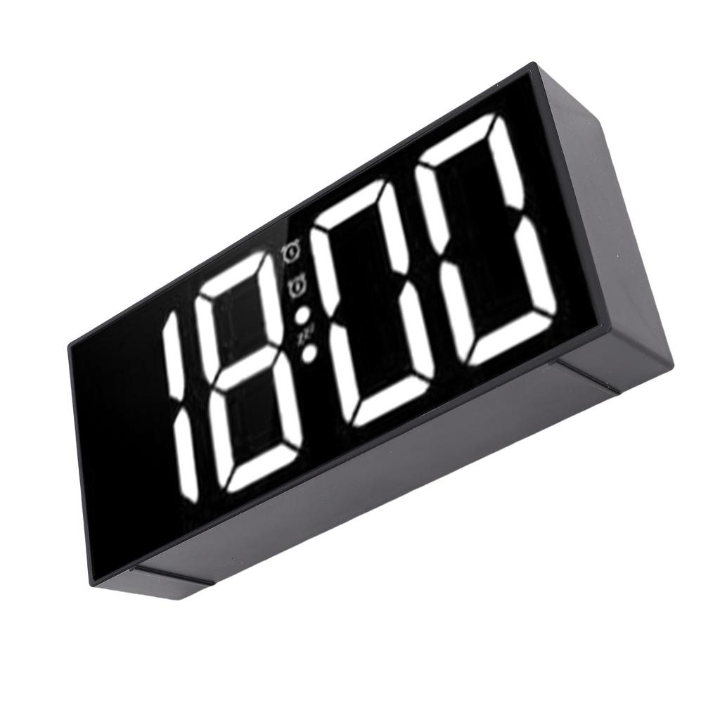 Lauter Doppelwecker 7,4 Zoll Spiegel LED 3 Modi Vibrationswecker mit Bettvibrator unter dem Kissen für Tiefschläfer