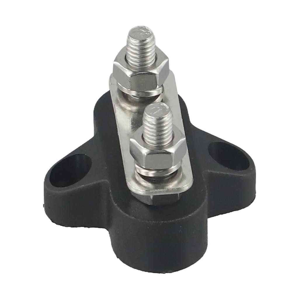 Reliable M6 Dual Connection Bolt Terminal Blocks for 12 48V DC Battery Wiring On For Cars Boats and Industrial Machinery