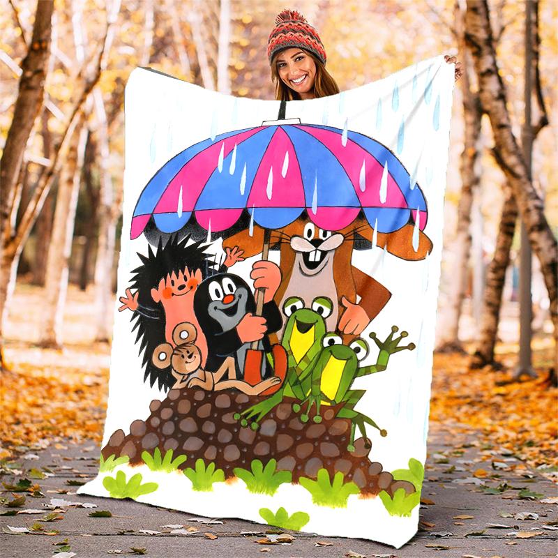 KRTECEK Flannel Blanket Soft Warm All-Season Throw, Design for Camping, Car Travel, Hiking Sofa, Bed, Office Perfect Gift for Parties