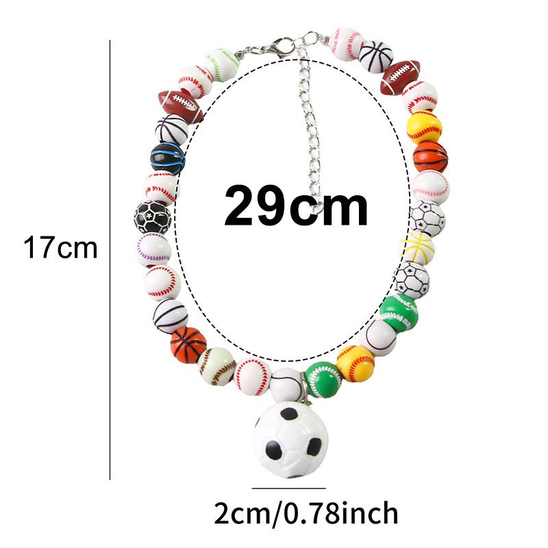 World Cup Theme Pet Necklace for Cat Dog Sports Themed Collar with Football Basketball Pattern Party Festival Decoration Adjustable Pet Accessory