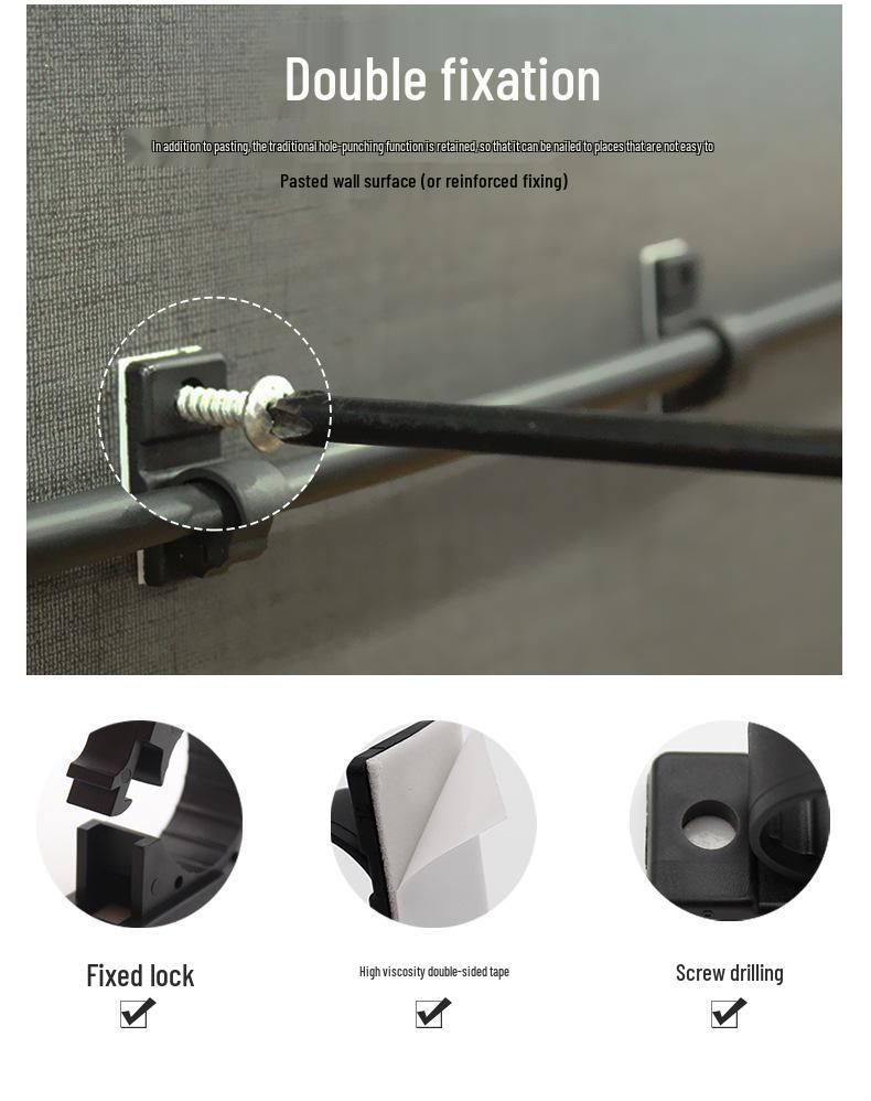 Self-Adhesive Adjustable Cable Clip Holder for Network Wire Management