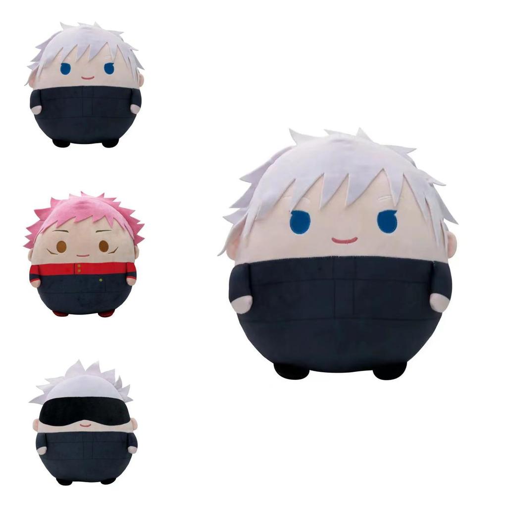 בובות קטיפה חמודות של Jujutsu Kaisen עם דמויות גוג'ו סאטורו, יוג'י איטאדורי ומגומי פושיגורו בעיצוב קטיפה קצרה ורכה לאספנים ומעריצים