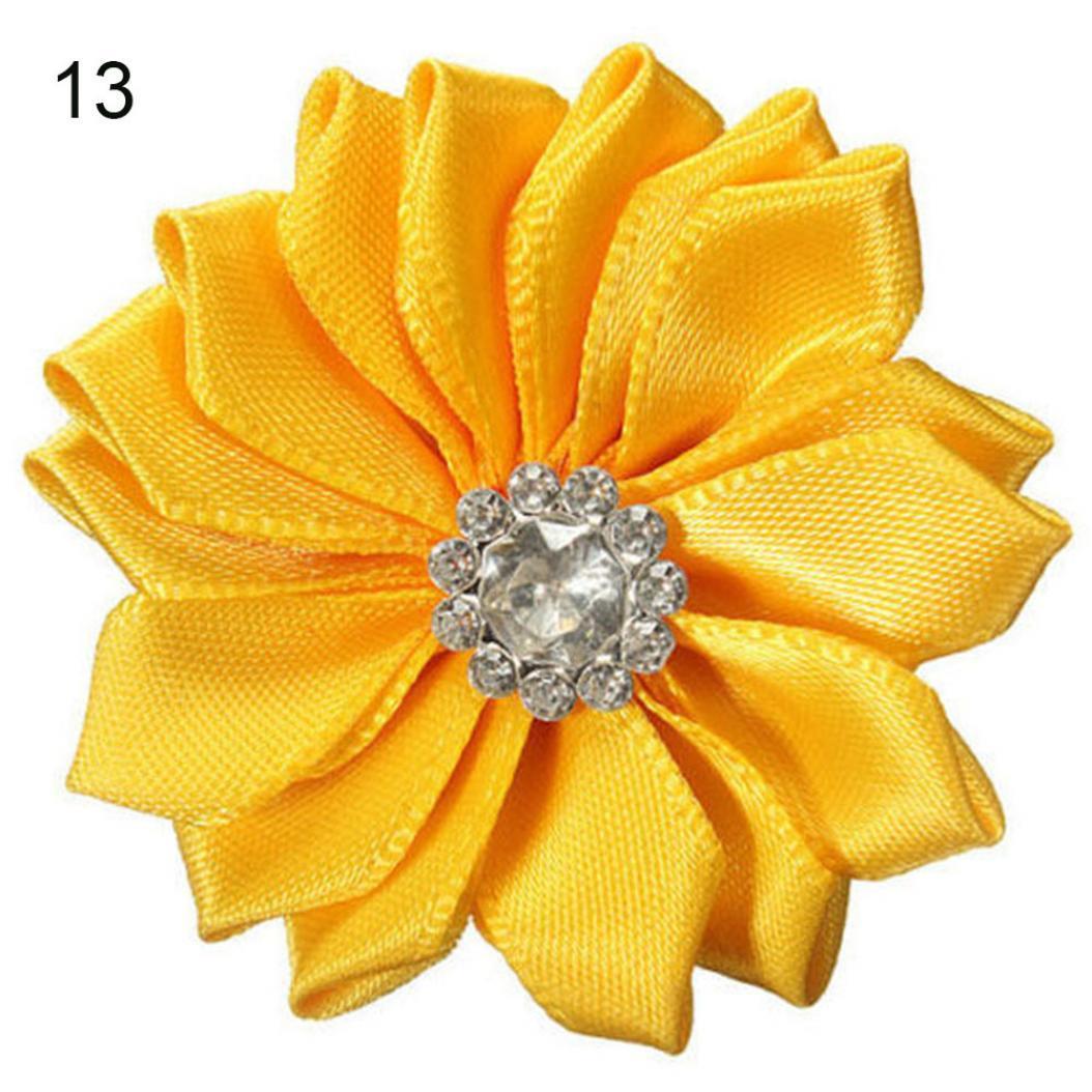 

Атласные цветы для декора торжеств. 10 шт. 4 см жёлтый