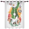 Modern Window Curtains Bunny Rabbit with Flowers Watercolor Luxury Fashion Curtains for Living Room Bedroom Kitchen Drapes
