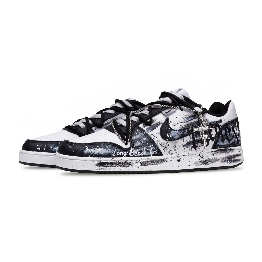 Nike EBERNON Wasteland Gears, Photovoltaic Power Synthetic Leather Abrasion Resistant Low top Skateboard Shoes Men's AQ1774-102(Team422-)