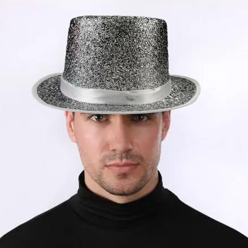 Bright Color Magicians Hat for Women Men with Belt Tall Hat Adult Theme Party Costume Hat Stage Performers Hat