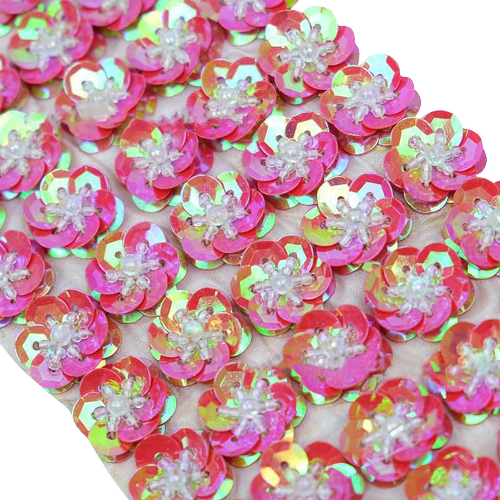 

100 шт 2 см Квітів з паєток Ручної роботи Шиття Плоска задня частина Нашивки DIY Весільні вироби Взуття Сумка One Size