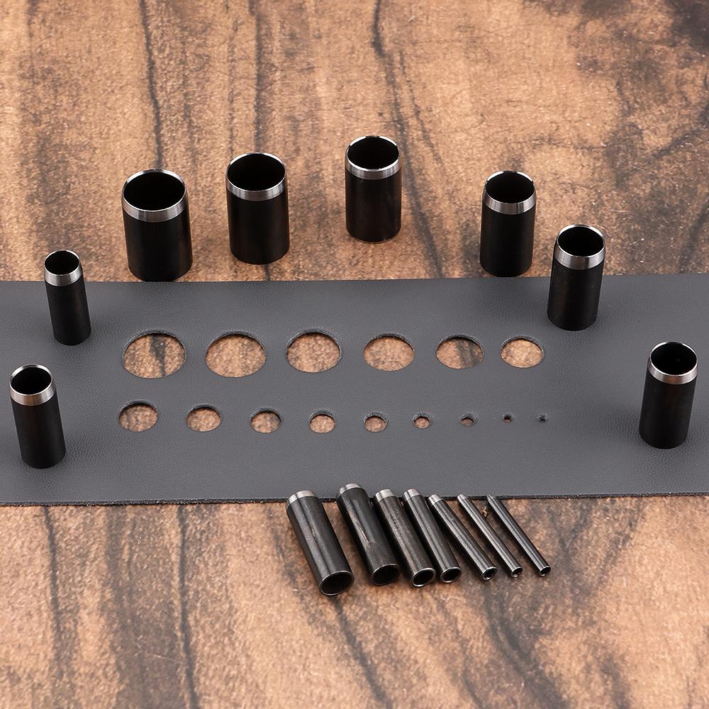 1 Set mit 15 Größen, rundes Locheinsatz-Formwerkzeug-Set, Metall-Kreisschneide-Stanzloch-Form, DIY manuelles rundes Hohlbohrwerkzeug