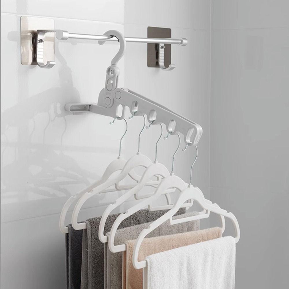 Five-hole Clothes Hanger Foldable Clothes Drying Artifact Portable Clothes Hook  Travel
