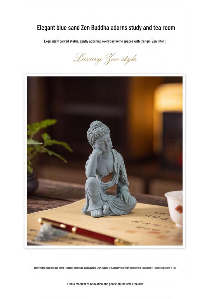 Elegant Wabi-Sabi Buddha Ornament: Artistic Hollowed-Out Tabletop Decor for Tea Table, Entrance, or Fish Tank Landscaping