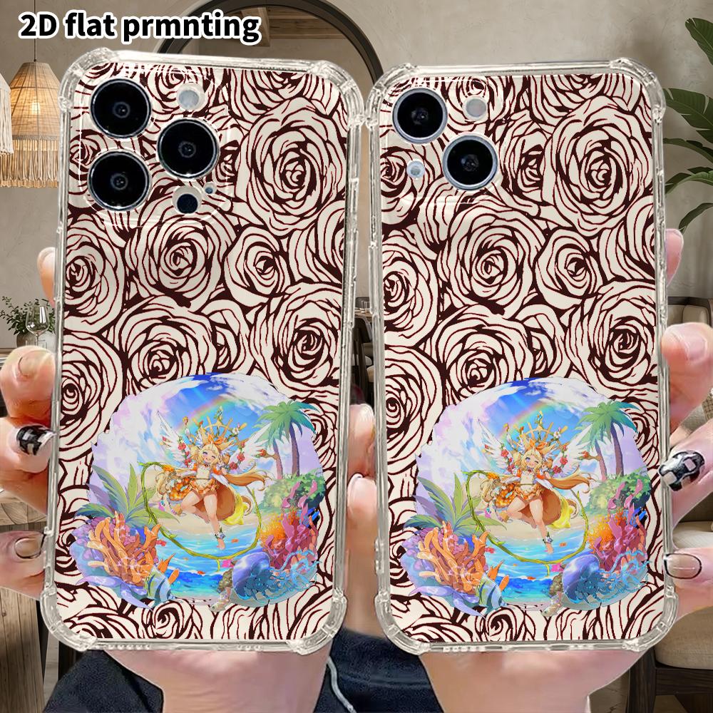 Phone Case: 2D Flat Design, Fits iPhone 18 17 16 15 14 13 Pro, Transparent Four-corner Protection Case, Beast-eared Girl, Christmas and Halloween Gift