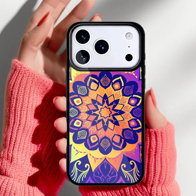 Indian Floral Henna Mandala Phone Case for iPhone 17 16 15 14 13 Pro Max Back Cover for 12 11 Pro Coque