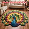 Soft Peacock Carpet Non-slip Bathroom Floor Mat Portable Blanket  for Living Room Tea Table Bedside