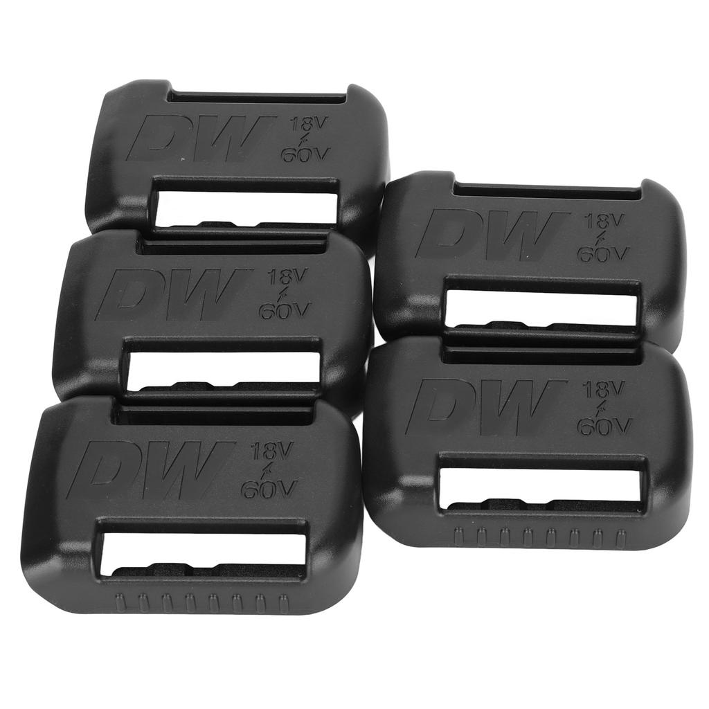 5pcs Lithium Battery Holder Portable Power Tool Battery Storage Rack with Countersunk Screw Holes Bracket for DW Black