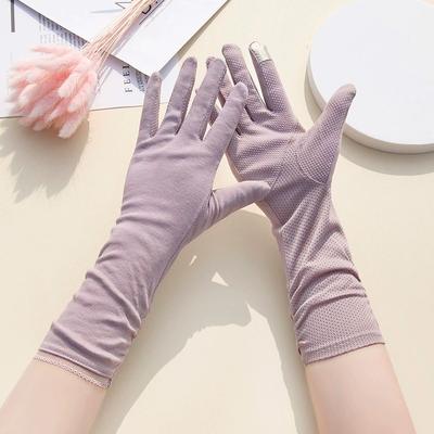 Mittellange Sonnenschutzhandschuhe für Damen, UV-Schutz, Radfahren, Sommer, dünne Outdoor-Baumwolle, Frühling, Herbst, elastische rutschfeste Handschuhe