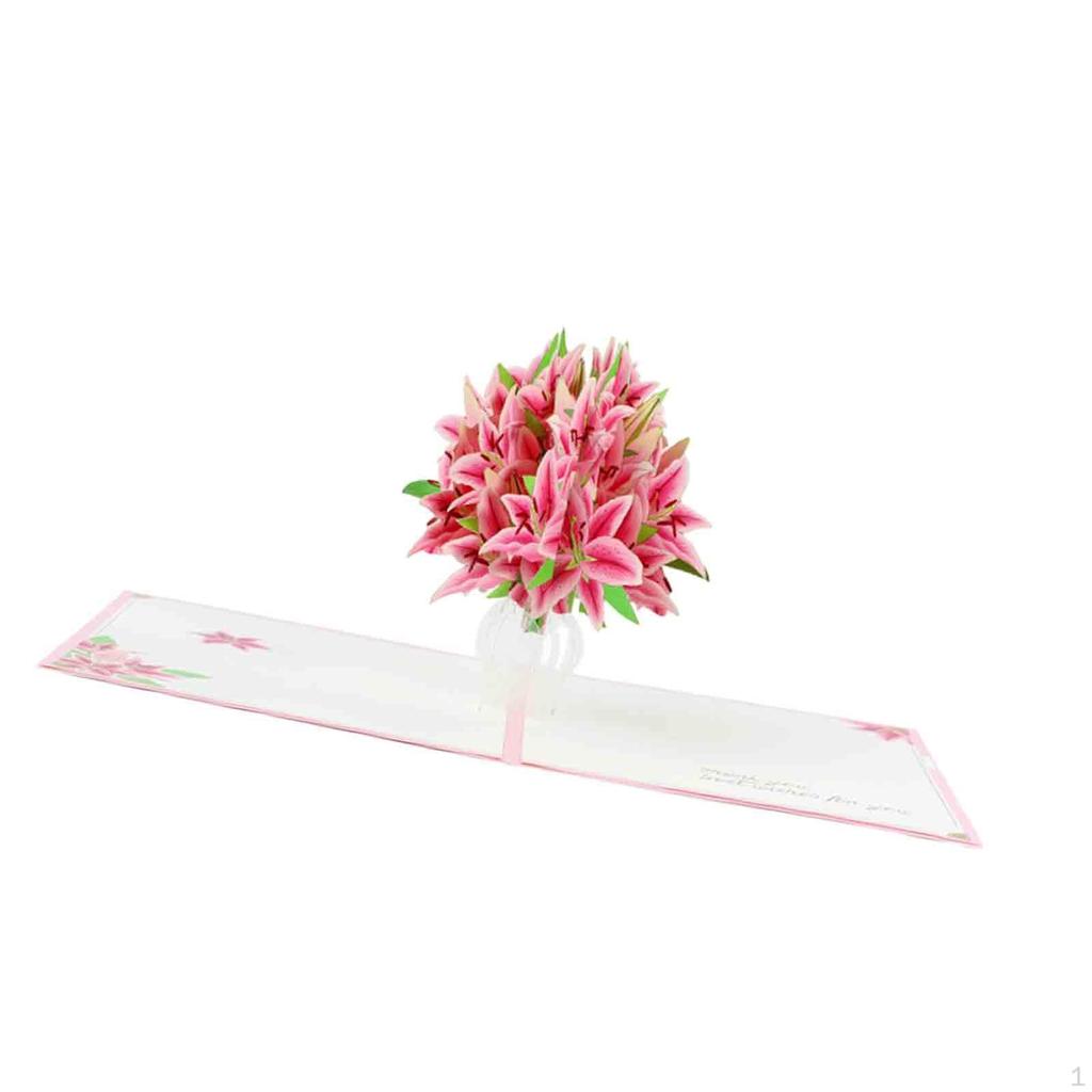 Mother's Day Greeting Card 3D Lily Thank You Gifts Cards Popup