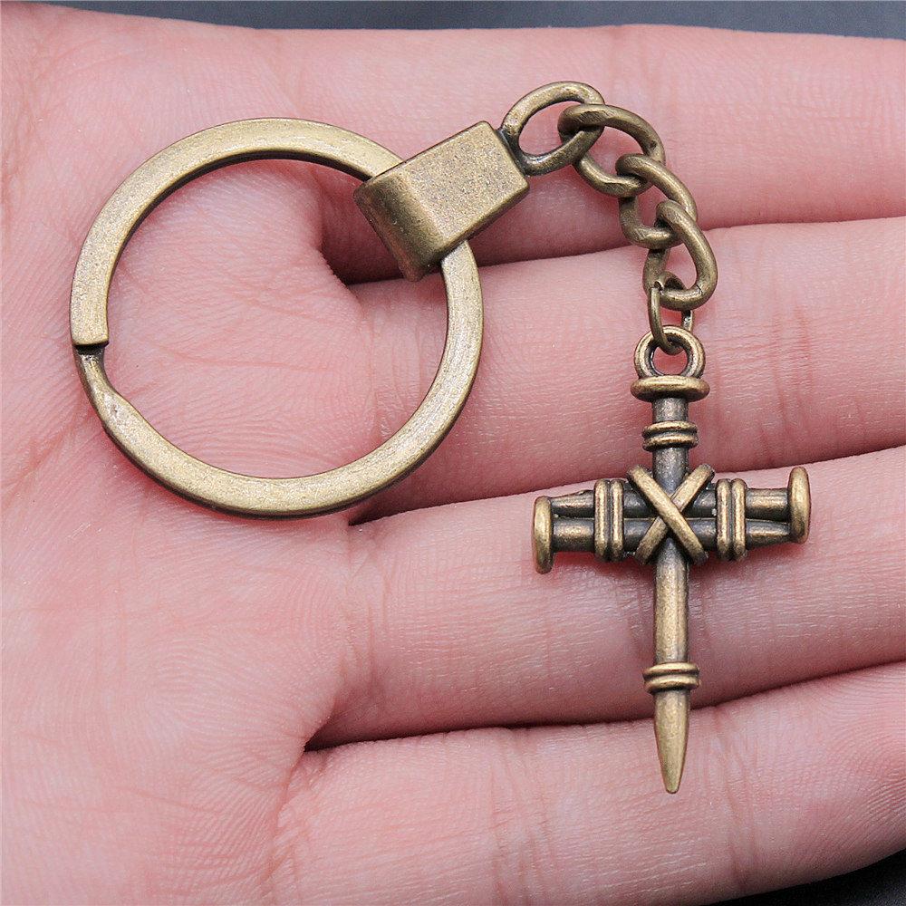 30mm Keychains Bat Cross Skull Vintage Jewelry Supplies QY006