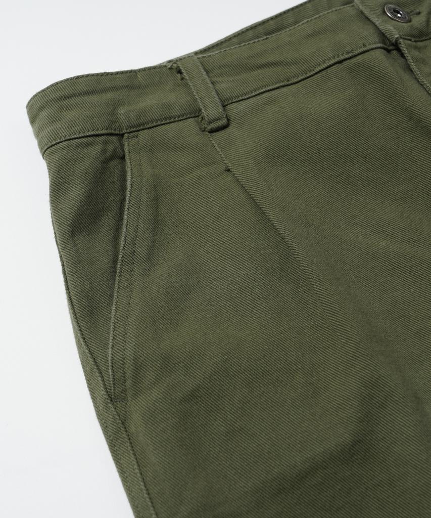 FRIZMWORKS Washed Cotton One Tuck Pants _ Olive