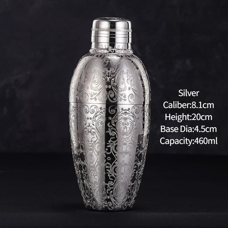 Engraving Vintage Bar Cocktail Shaker Stainless Steel Cocktail Boston Shaker Bartender Tools Bar Tools For Home And Bar
