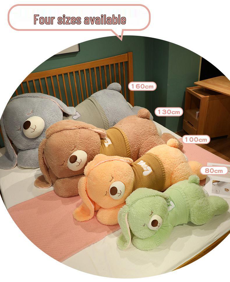 Large Cute Rabbit Hugging Plush Toy for Girl's Bed - Sleeping Pillow & Sweater Doll