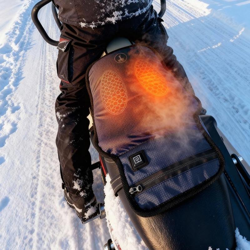 Universal Motorcycle TPE Honeycomb Gel Seat Cushion with Three-level Heating Function Winter Motorcycle Warm Seat Cushion